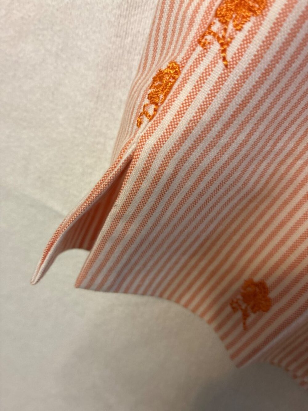 Vintage Evan Picone Woman 14W Capri Pants NWT Orange Stripe Embroidered Cotton C - Picture 2 of 11